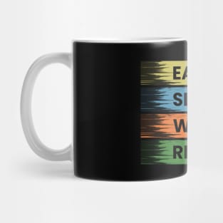 Eat sleep work repeat retro typography design Mug